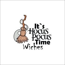 Its hocus pocus witches text broom Halloween PNG vector