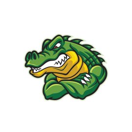 Angry crocodile muscular body vector png