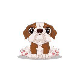Baby bull dog vector illustration png