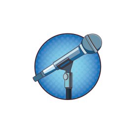 Blue microphone vector