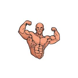 Body builder strong fitness illustration