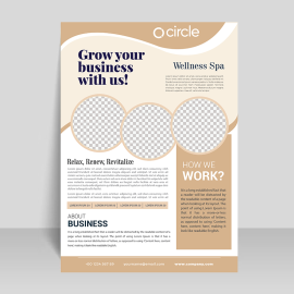 Business beige clean and simple ready to print flyer