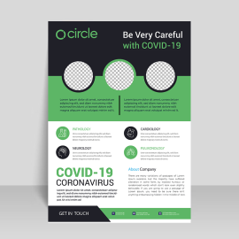 Olive green black flyer template with image sections