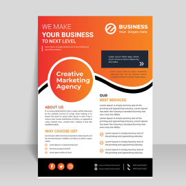 Orange professional flyer template for free