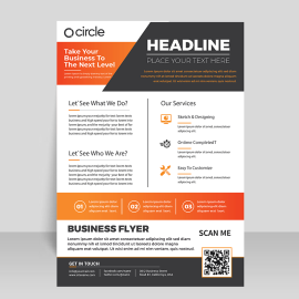 Black vertical flyer template