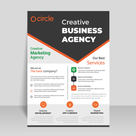 Black white corporate flyer template