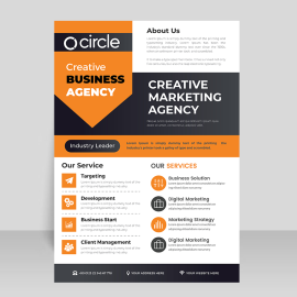 Clean orange and black vector template design