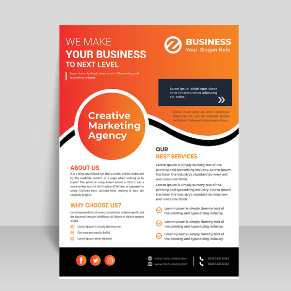 Orange Professional Flyer Template For Free - Freepng