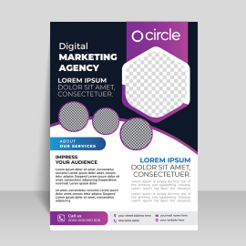 Purple aesthetic flyer brochure with photo