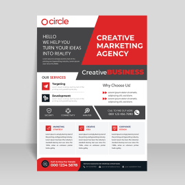 Black red designer flyer vector template