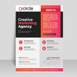 Red black abstract design flyer