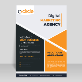 Abstract style orange and black concept with image