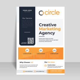 Yellow abstract clean and sophisticated flyer template