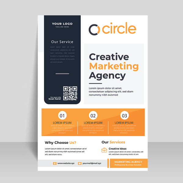 Yellow abstract clean and sophisticated flyer template - freepng