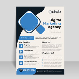 Sophisticated blue flyer design vector