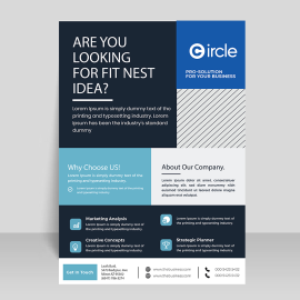 Blue business corporate style flyer for vector