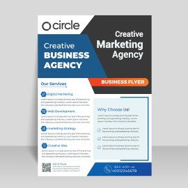 Navy blue clean simple vector flyer template for free