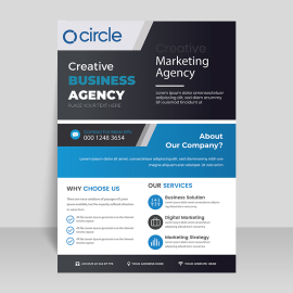 Black and blue vector leaflet