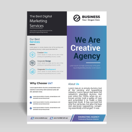 Gradient blue flyer template