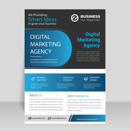 Gradient blue professional flyer template design