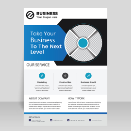 Business flyer template with images