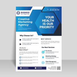 Blue gradient abstract vector template