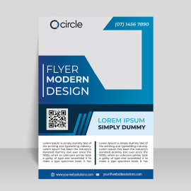 Blue with abstract look flyer template design