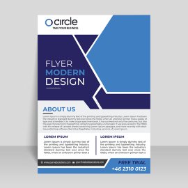 Corporate A4 vertical template flyer
