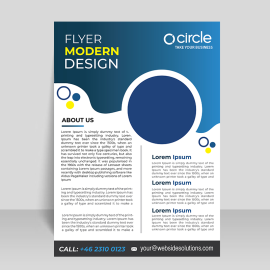 Blue abstract style vector corporate flyer