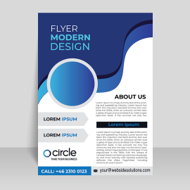 Gradient blue vertical business corporate flyer poster brochure