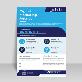 Blue corporate business flyer ready to print