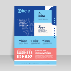 Funky blue flyer bright brochure template