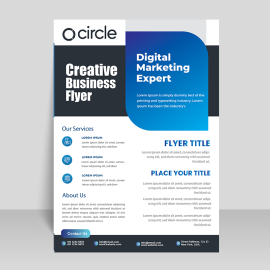 Blue abstract flyer vector template ready to print