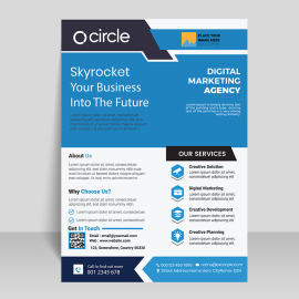 Blue corporate business flyer brochure