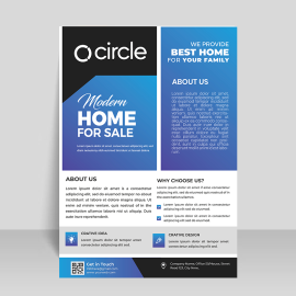 Gradient blue corporate real estate flyer for free