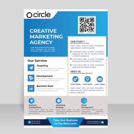 Premium abstract flyer brochure with qr code