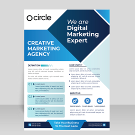 Geometric style abstract flyer leaflet design vector