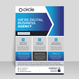 Professional gradient blue flyer or poster