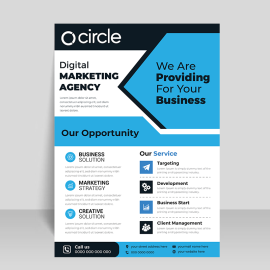 Blue corporate vector simple flyer