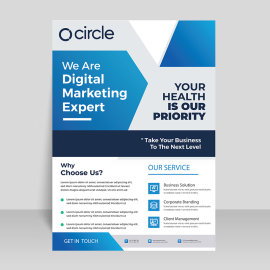 Gradient blue vector flyer template