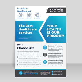 Gradient blue vector flyer template