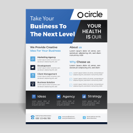 Blue black flyer vector design