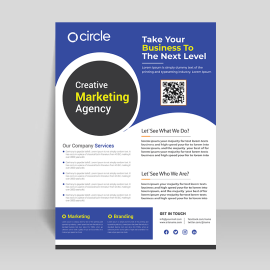 Blue vector vertical flyer template