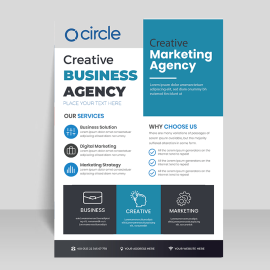 Blue vector flyer template