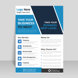 Blue corporate vector brochure