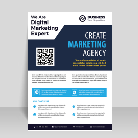 Clean abstract flyer design vector template