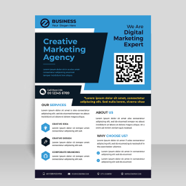 Free vector business blue flyer design