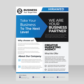 Blue black business leaflet design