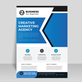 Blue abstract design free vector template