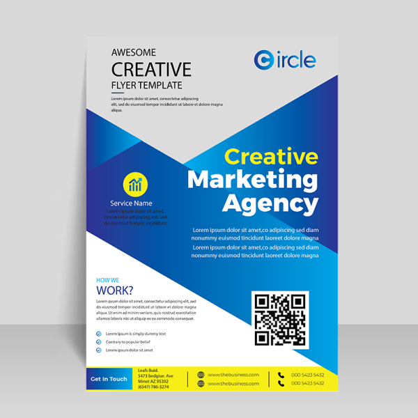 Creative marketing agency flyer template for free - freepng